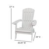 Flash Furniture White Folding Adirondack Chairs-Teal Cushions, 2PK 2-JJ-C14505-CSNTL-WH-GG